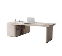 ZENGXJYCQINGJIANG Bureau de Jeu Bureau d'angle en Ardoise léger et Luxueux, Bureau Moderne avec Prise de Courant multifonctionnelle(M)