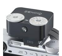 ZENIKO ZA12 Flash pour appareil photo double roue, mini flash rétro avec mode automatique, flash de type C rechargeable, 60 g, léger, portable, pour appareils photo sans miroir et DSLR (noir)