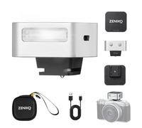 ZENIKO ZF08 Mini Flash Speedlite pour Appareil Photo Flash GN16 pour Appareil Photo,5 Niveaux de Puissance, CCT 6500k ±200k avec Support Universel pour Sony/Canon/Nikon/Panasonic/Olympus(Silver,ZF08)