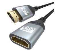 ZeniKon Câble d'extension HDMI de 1,8 m, câble d'extension HDMI 4K mâle vers femelle de 1,8 m, cordon adaptateur 4K @ 60 Hz, 2K, 1080p, ARC, HDR, 3D compatible avec TV Stick, ordinateur portable, HDTV