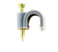 Zenitech - Ø7mm Befestigungs-Haken mit Betonnagel - Packung mit 100 - für Kabel, Rohrleitungen und Flachdrähte - Hochwertiger Kunststoff - Grau - 7mm