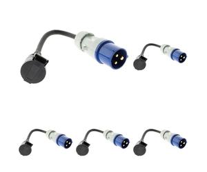 Zenitech - Adaptateur caravane femelle 16A en mâle CEE17 (Lot de 5)