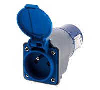 Adaptateur compact sans c?ble Femelle 16A 2P+T en M?le CEE17 pour CAMPING, NAUTISME? - Zenitech