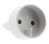 Zenitech Adaptateur/Transformateur électrique avec terre - mâle 6A vers femelle 16A - Blanc