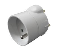 Zenitech - Adaptateur prise voyage UK vers France - prise mâle UK vers prise femelle FR - blanc
