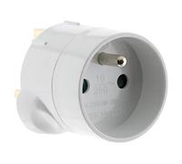 Zenitech - Adaptateur prise voyage UK vers France - prise mâle UK vers prise femelle FR - blanc
