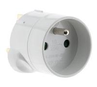 Zenitech - Adaptateur prise voyage UK vers France - prise mâle UK vers prise femelle FR - blanc