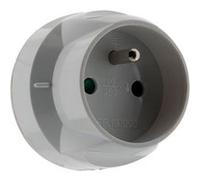 Adaptateur transformateur électrique - fiche mâle 20A vers fiche femelle 16A - blanc - Zenitech