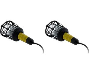 Zenitech Baladeuse plastique filaire 60W E27 sans ampoule 5m - Noir (Lot de 2)
