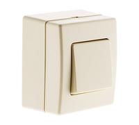 Zenitech - Bejing Bouton Poussoir 10A Saillie - Blanc - Appareillage Électrique Prêt à Poser - Puissance Max 2300W sous 230V - Plaque sans Vis Apparente - Compatible Moulures Standards
