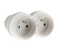 Zenitech - Multiprise Encastrée Boléa 2x16A - Design Bicolore Gris et Blanc - Sécurité et Durabilité pour Appareils Énergivores - Installation Facile - Blanc - 20cm
