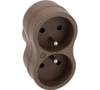 Zenitech, Biplite Recyclée Bioplastique 2x16A Taupe, Multiprise Compacte et Ergonomique en Paille de Blé et Polypropylène Recyclé, Design Naturel et Moderne, Idéale pour Maison et Bureau