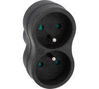 Zenitech, Biplite Recyclée Bioplastique 2x16A Noir, Multiprise Compacte et Ergonomique en Paille de Blé et Polypropylène Recyclé, Design Moderne et Durable, Idéale pour Appareils Énergivores