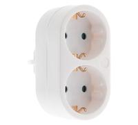 Zenitech Biplite Schuko 16 A Blanc | Distribution électrique : biplite Schuko 16 A, Blanc ;, Type F : prise Schuko avec contacts de terre