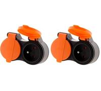 Zenitech - Bliplite pour extérieur étanche IP44 2P+T avec accroche - Orange (Lot de 2)