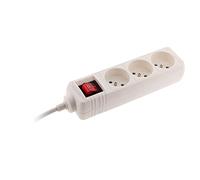 Zenitech - Bloc 3 Prises 16A 2P+T avec Interrupteur - Multiprise Compacte pour Appareils Électriques et Luminaires - Câble HO5VV-F 3G1mm² - Certifié NF - Blanc - 1m