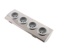 Zenitech - Bloc 4 Prises 16A 2P+T à câbler - Gris