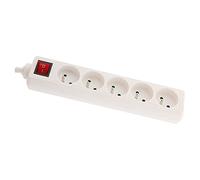 Zenitech - Bloc 5 Prises 16A 2P+T avec Interrupteur - Multiprise Compacte avec Sécurité Enfant - Câble 1m HO5VV-F 3G1mm² - Certifié NF pour Appareils Électriques - Blanc - 1m