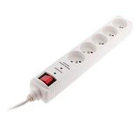 - Bloc 5x 16A avec interrupteur parafoudre + parasurtenseur - Blanc