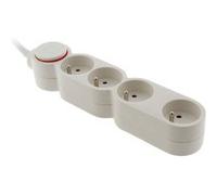 Bloc Home 4 Prises 16A 2P+T câble 1,5m - Blanc - Zenitech