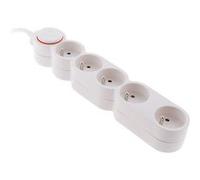 Zenitech - Bloc Home 5 prises 16A 2P+T avec interrupteur et fiche extraplate - Blanc - 1,5m Blanc G