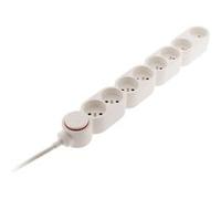 Zenitech - Bloc Home 8 Prises 16A 2P+T avec Interrupteur et fiche extraplate - Blanc - 1,5m