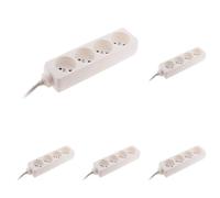 Zenitech - Bloc multiprise 4 Prises 2P+T 16A Blanc (Lot de 5)