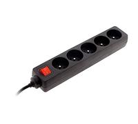 Zenitech – Bloc multiprise 5 prises 16A 2P+T avec interrupteur – Noir