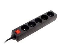 Zenitech – Bloc multiprise 5 prises 16A 2P+T avec interrupteur – Noir