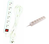 Zenitech - Bloc Multiprise 6 Prises 2P+T - avec Interrupteur et Sécurité Enfant - Cordon H05VV-F 3G1 mm² - 4 m - Certifié Conforme NF - Usage Intérieur + Bloc 6 Prises 16A 2P+T - Blanc