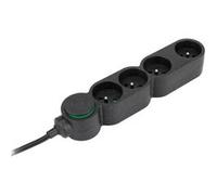 Zenitech Multiprise écoresponsable Home Green, 4 Prises 2P+T, Noir | 4 prises 2P+T, coloris noir