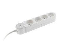 Zenitech - Bloc multiprise Iota 4x16A + interrupteur - Blanc G