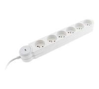 Zenitech - Bloc multiprise Iota 6x16A + interrupteur - Blanc G