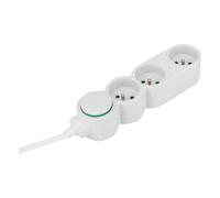 Bloc multiprises écoresponsable 3 prises 2p+t home green - blanc
