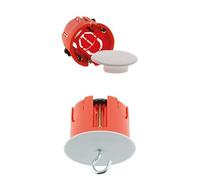 Zenitech - Boîte applique murs creux placo Ø40x40mm + Boîte point de centre murs creux placo Ø65mm + crochet - Rouge