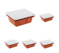 Zenitech Boîte de dérivation à encastrer 118 x 96 x 50mm - Rouge (Lot de 5)