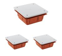 Zenitech - Boîte de dérivation à encastrer 92 x 92 x 45mm - Rouge (Lot de 3)