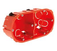 Zenitech - Boîte d'Encastrement Placo Double Entraxe 71mm - Compatible Appareillages à Vis ou à Griffes - Résistance au Feu 850°C - Ø65 mm x Profondeur 40 mm - Rouge