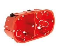 Zenitech - Boîte d'Encastrement Placo Double Entraxe 71mm - Compatible Appareillages à Vis ou à Griffes - Résistance au Feu 850°C - Ø65 mm x Profondeur 40 mm - Rouge