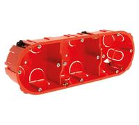 Zenitech Boîte d'encastrement placo Triple entraxe 71mm - Rouge