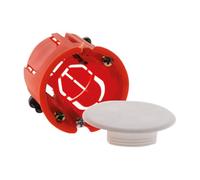 Zenitech - Boîte d'Encastrement pour Placo Ø40mm - Charge Max 25kg - Installation de Luminaires Plafonniers - Dimensions Extérieures Ø40mm x Profondeur 40mm - Rouge