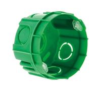 Zenitech Boîte maçonnerie Ø67x40 mm Vert — Haute tenue au feu 850° — Livrée avec vis