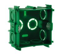 Zenitech - Boîte Maçonnerie Carrée 75x75x40mm - pour Appareillage à Vis et Griffes - Idéale pour Murs en Parpaing ou Briques - Résistance au Feu 850° - Vert - 75x75x40mm