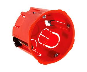 Zenitech - Boîte Placo Ø67 mm P50 mm - Pour Appareillage Électrique à Vis et Griffes - encastrable dans Murs en Plaque de Plâtre - Haute Résistance au Feu 850° - Vis Incluses - Rouge