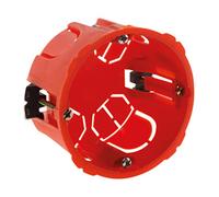 Zenitech - Boîte Placo Ø67mm P40mm - pour Appareillage Électrique à Vis et Griffes - à Encastrer dans Murs en Plaque de Plâtre - Haute Résistance au Feu 850° - Rouge