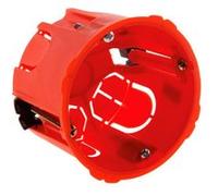 Zenitech - Boîte Placo Ø67mm P50mm pour Appareillage Vis & Griffes - Encastrement Murs Plaque de Plâtre - Fixation Vissage - Haute Résistance Feu 850° - Rouge