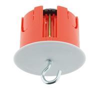 Zenitech - Boîte Point de Centre Murs Creux Placo Ø65 x 50 mm - Rouge - Pour Installation Luminaire Plafond - Crochet Inclus - Résistance au Feu 850° - Supporte Charge 25 kg - Perçage Ø67 mm