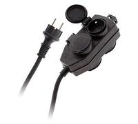 Zenitech - Boîtier de Dérivation 4 Prises IP44 - Câble 3G 1,5mm² H07RN-F - Sécurité Enfant pour Usage Extérieur - Certifié NF - Noir - Longueur 5m