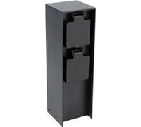 Zenitech Borne de jardin à fixer 2x16A IP44 Aluminium noir