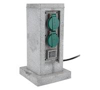 Zenitech - Borne pierre 4x16A avec 2 interrupteurs 5 m - Gris